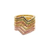 LOZRUNVE 925 Sterling Silver Color Wave CZ Eternity Band Stacking Ring