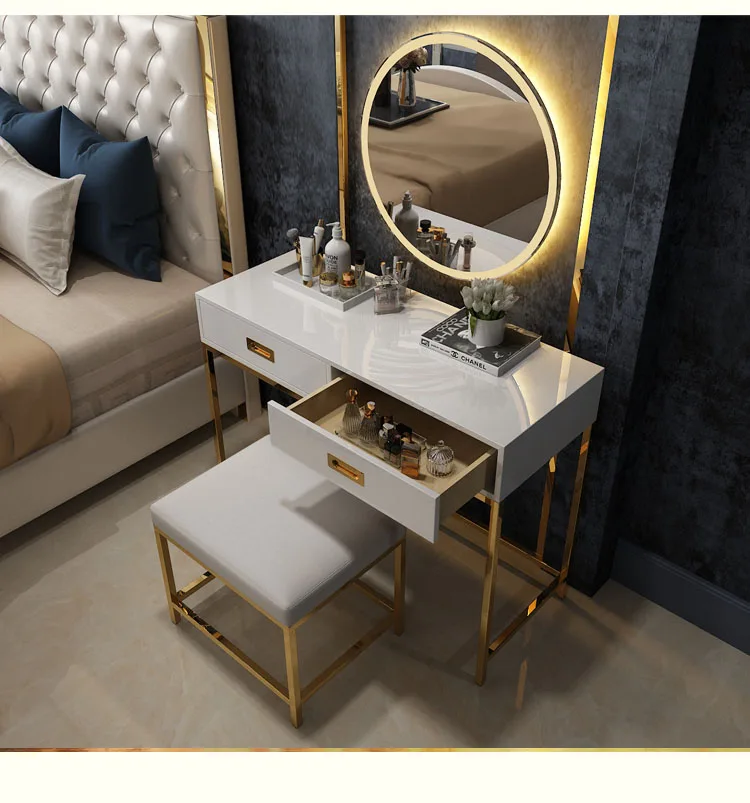 Vanity Set With Lighted Mirror Makeup Dressing Table Dresser Desk