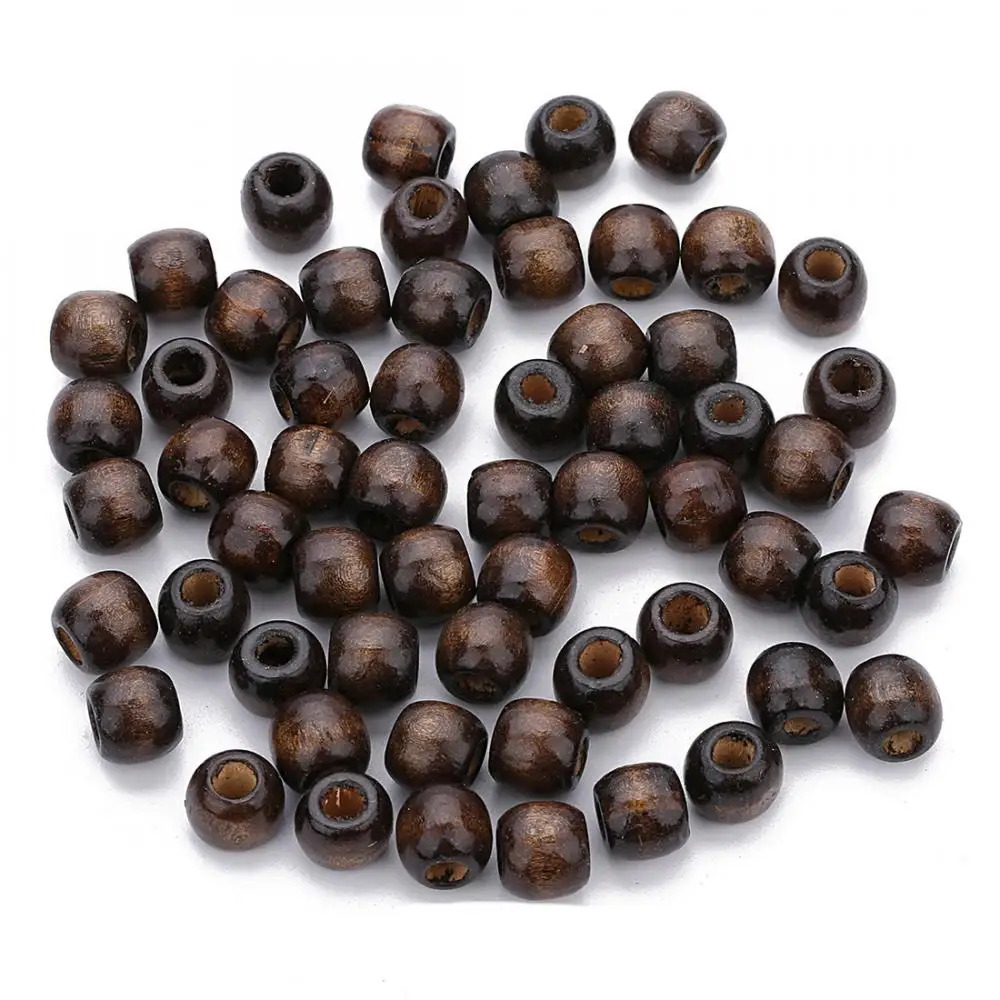 New Jewelry Beads 100pcs Natural Wood Beads With Large Hole Beads For Hair Art Jewelry Making 
