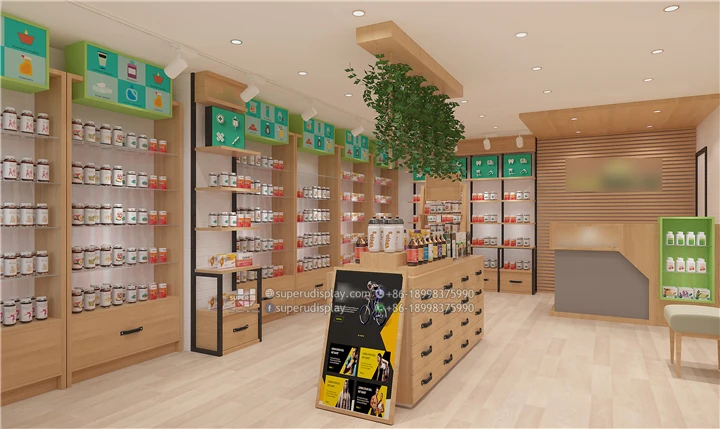 Modern Pharmacy Interior Design Display Shop Decoration Retail Pharmacy