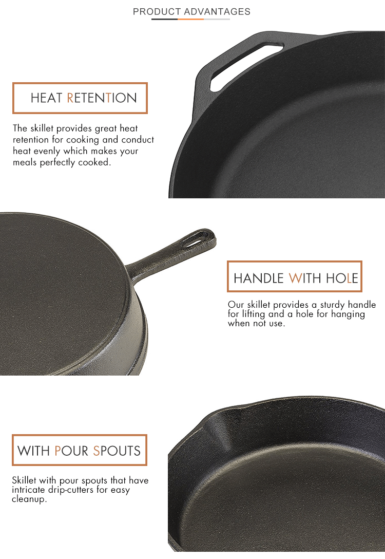 Wholesale Paella Pan Korean Kitchen Cookware Skillet Frying Pans Iron