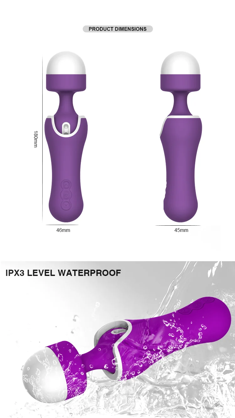 4 types vibrateur principal réglable de baguette magique de vagin de silicone de produits de sexe