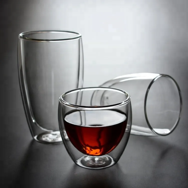 250 / 350 / 450 Ml Double Wall Glass Coffee Cup Turkish Tea Glass Cups