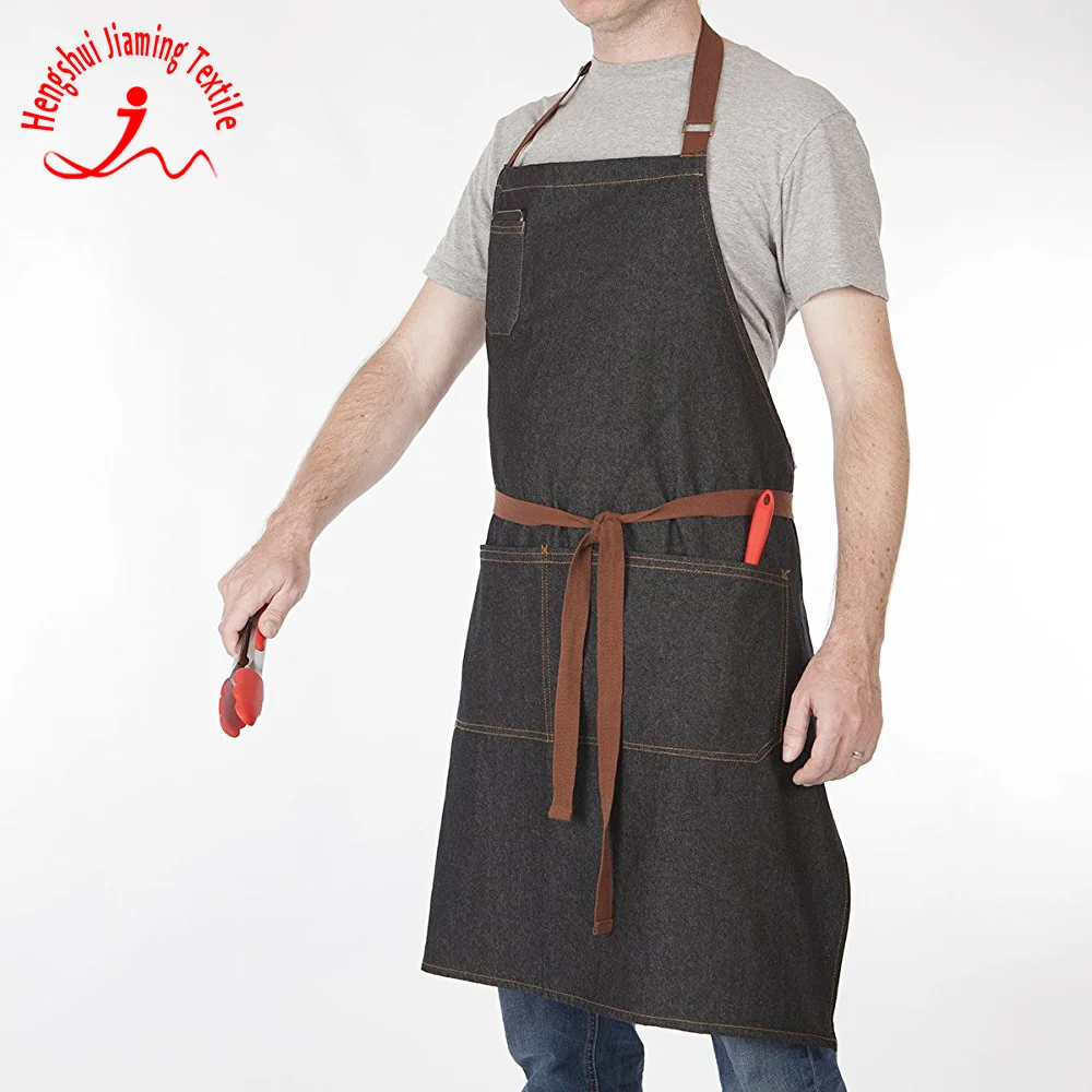 Durable Black Denim Work Apron With Pockets For Men Buy Work Apron