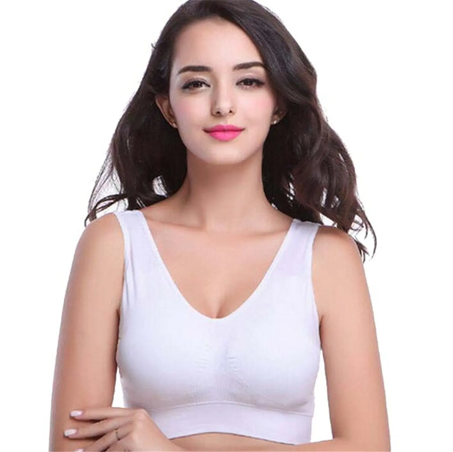 Allonly Women Sports Bra Vest No rims Yoga Seamless Underwear Adjustment
