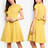 Boutique Women Clothing Yellow Line Wrap Dress