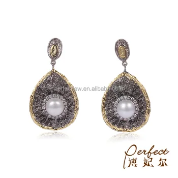 Bohemian Style 925 Sterling Silver Spanish Earrings With On Bohemian Style 925 Sterling Silver Spanish Earrings With On Pearl