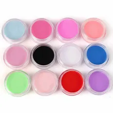 Freeshipping 12 cores carving acrílico líquido pó Glitter Nail Art Tool Kit UV poeira gem ferramentas unhas gel UV builder prego pó