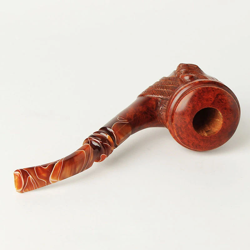 Human & Portrait Engraved Smoking Herb Pipe Handmade Briar Wood Carved