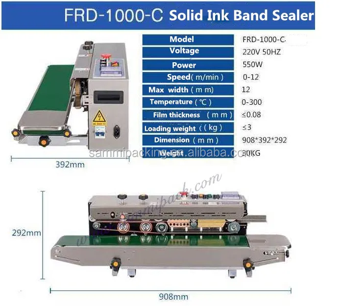 FRD-1000-C solid ink plastic bags heat sealing machine