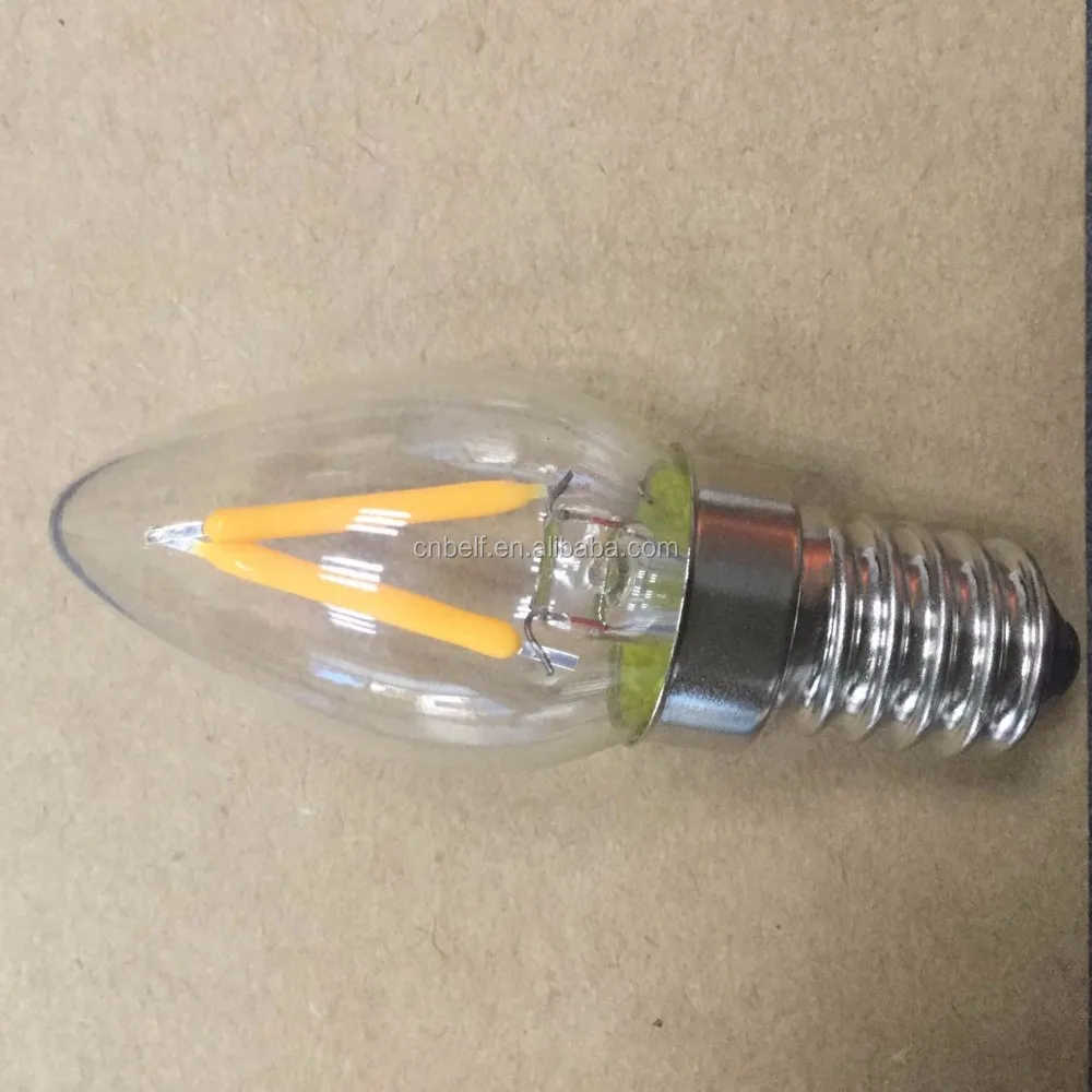Quality assured led bulb light 1w c7 110v 230v replacing 15w traditional incandecant bulb for building decoration