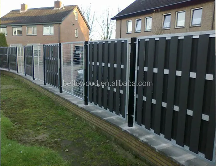 Easily Assembled Wood Plastic Composite Fence Decking Panel Material For Garden Privacy Outdoor