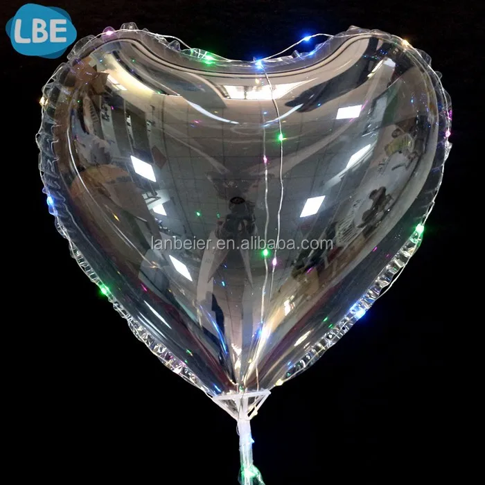 Handheld Heart Shape Led Light Balloons Blink Effect For Valentine's
