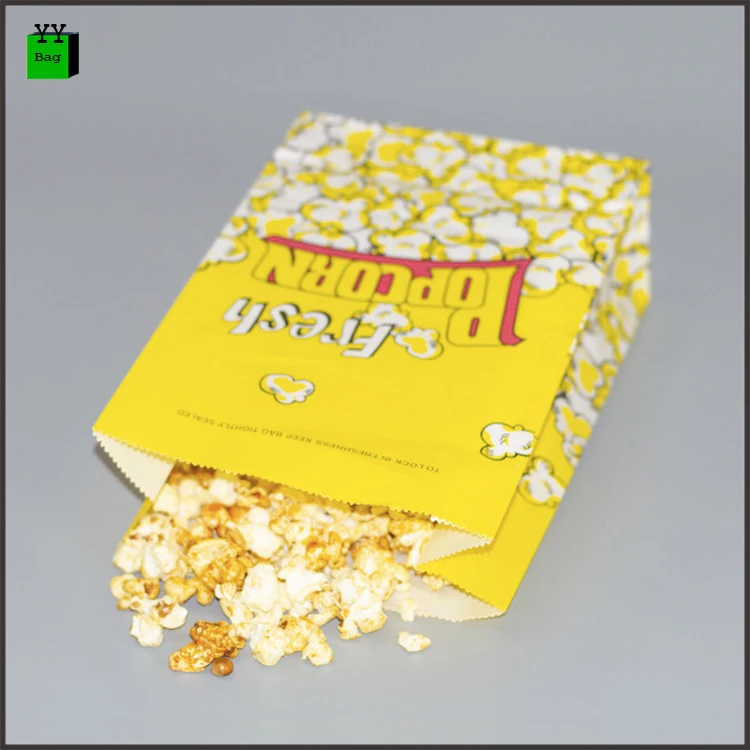 In Stock Sharp Bottom Standard Greaseproof Sealable Paper Biodegradable Custom Microwave Popcorn