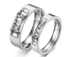 Zilu adjustable 18k white gold plated zircon inlay pair wedding rings wholesale