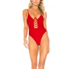 New underwire bust laced front detail back s-hook closure one piece neon swimsuit swimwear plain bathing suits for women