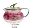 Cheap heat resist glass tea pot 100% purity gold hand painted glass pot