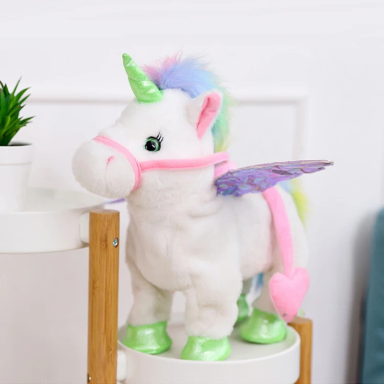 Wholesale New Design Custom Plush Unicorn Walking Talking Plush Unicorn