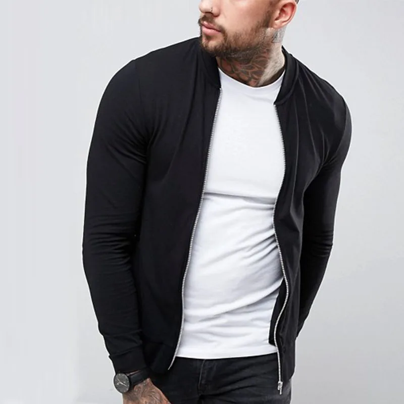 muscle fit bomber jacket