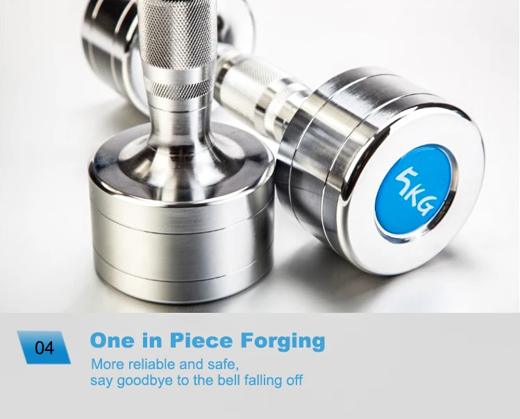 Wholesale fitness equipment fixed pure / solid stainless steel dumbbells sets