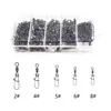 210pcs/box Fishing Swivel Snap Connectors Size 2 4 5 6 8 High-Strength Fishing Rolling Swivels with Nice Snaps Fishing Tackle