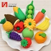 Direct selling promotionaal school 3d rubber custom fruit animal shape kids eraser