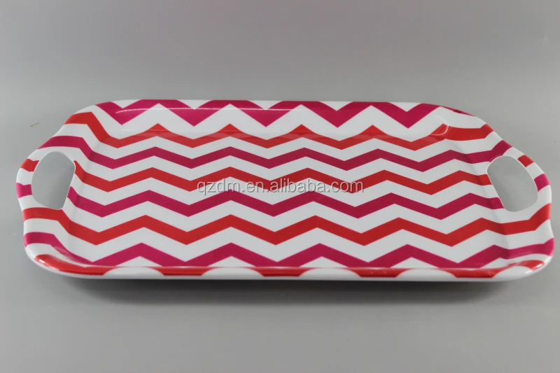 Colorful Melamine Serving Tray , Plastic Tray 18inch