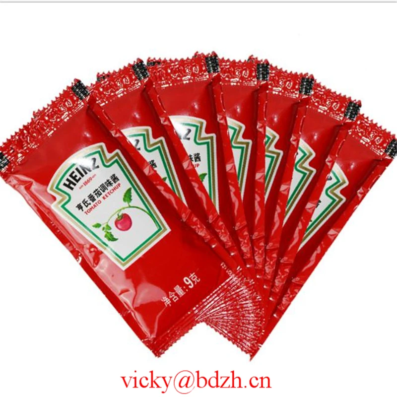 Customized Printed Plastic Sauce Packet Tomato Paste Packaging Bag