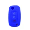 Smart replacement 3 buttons flip silicone debossed car key cover