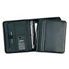 Custom A4 pu leather ring file folder with zipper