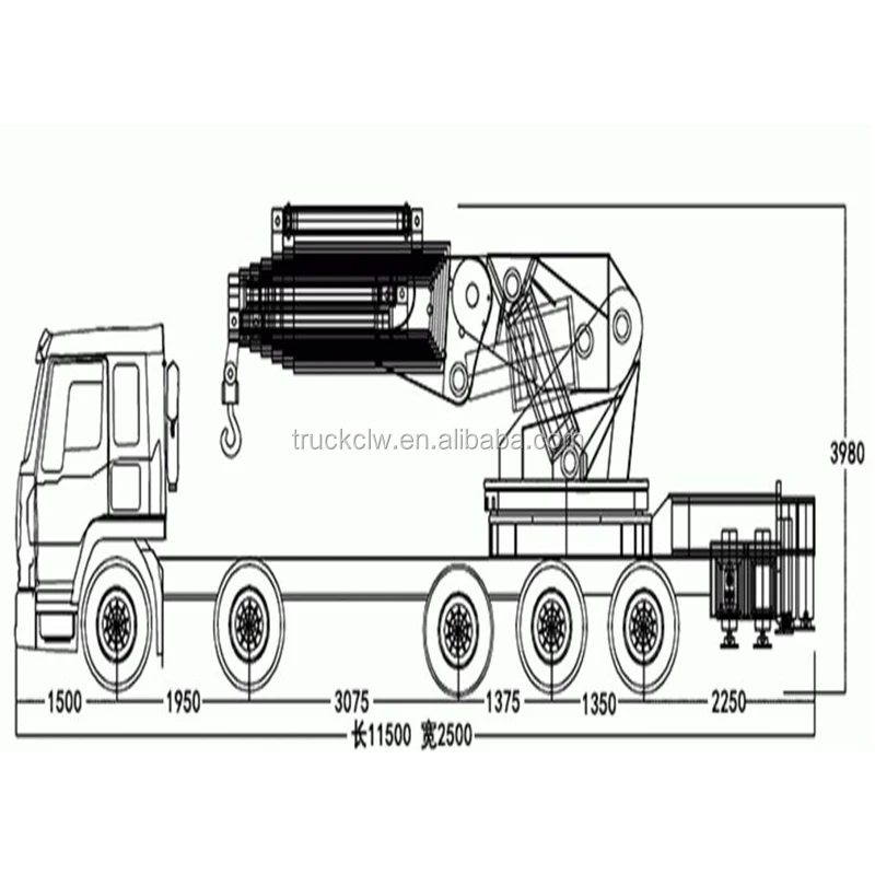 40 ton lorry crane dimensions