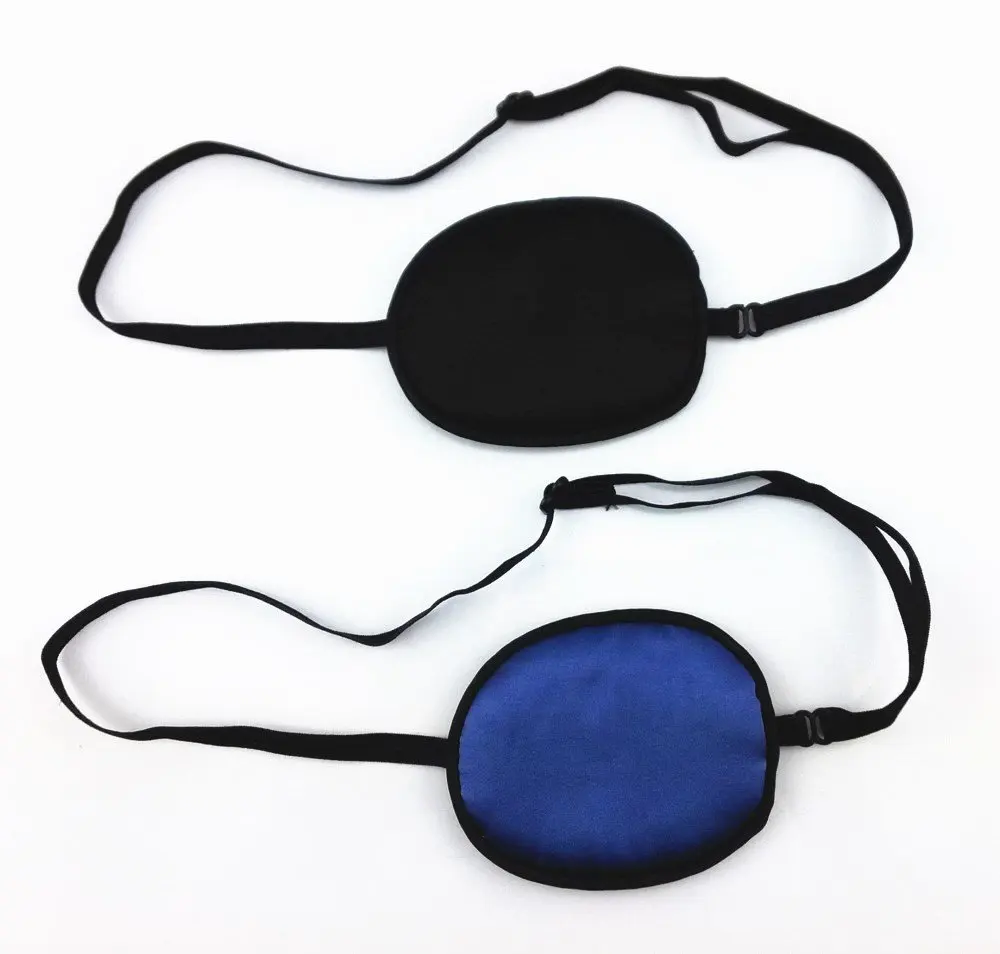 Honbay 2pcs Black and Navy Blue Elastic Silk Eye Patch for Adults Lazy Eye Amblyopia Strabismus