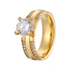Titanium gold jewelry 24 carat engagement women rings