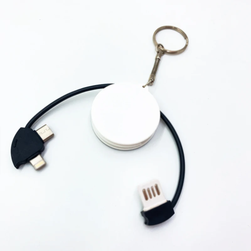 Factory bottle opener keychain usb cable 3 in 1 key ring muliti-function usb charger for ios for android for type c - ANKUX.COM