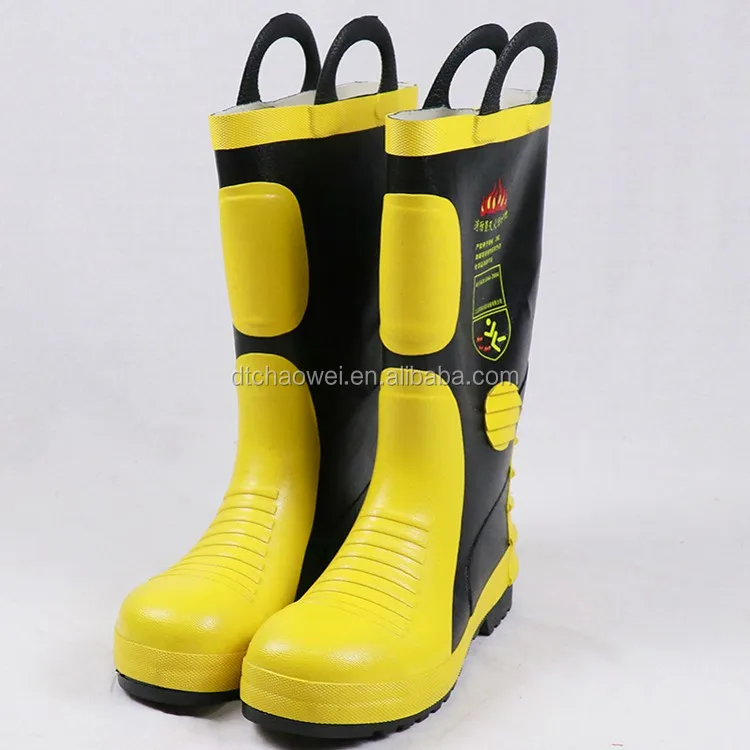 En Ce Approved Fireman Rubber Safety Boots With Steel Sole Protection ...