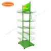 Floor standing food snack hanging metal wire hook display stand for promotion