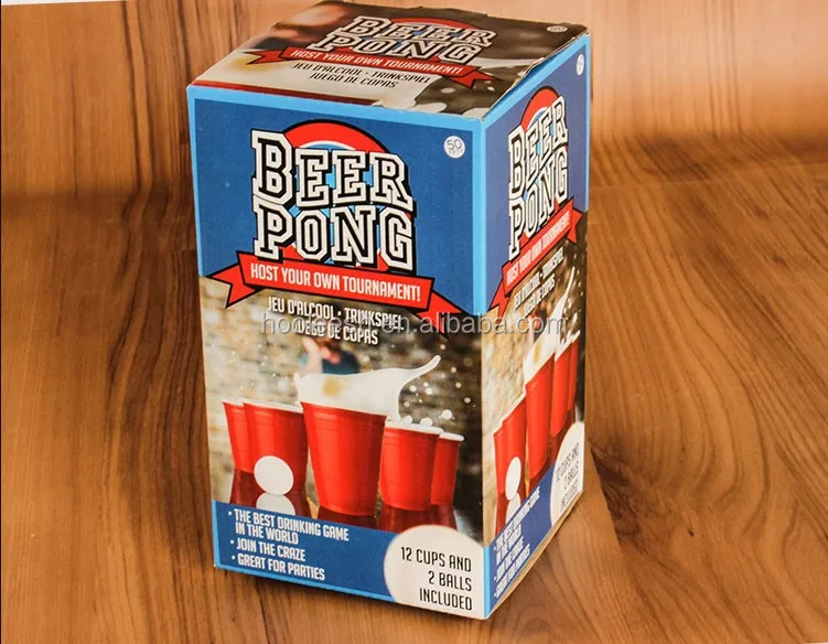 16oz Pvc Box Package Beer Pong Drinking Game With Beer Cup And Balls