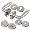 Classic hollow tube 201# 304# stainless steel brushed finish round rosette cylinder/key/WC round cover door handle set
