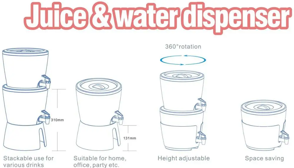 Hot selling juice dispenser food contact safe cold water dispenser clear plastic beverage dispenser