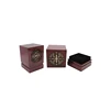 Dark Red Glossy Painted Engraved Wooden Candle Packaging Box