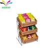 Metal wire 3 tiers counter wicker basket potato chip snack rack