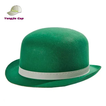 green felt derby hat