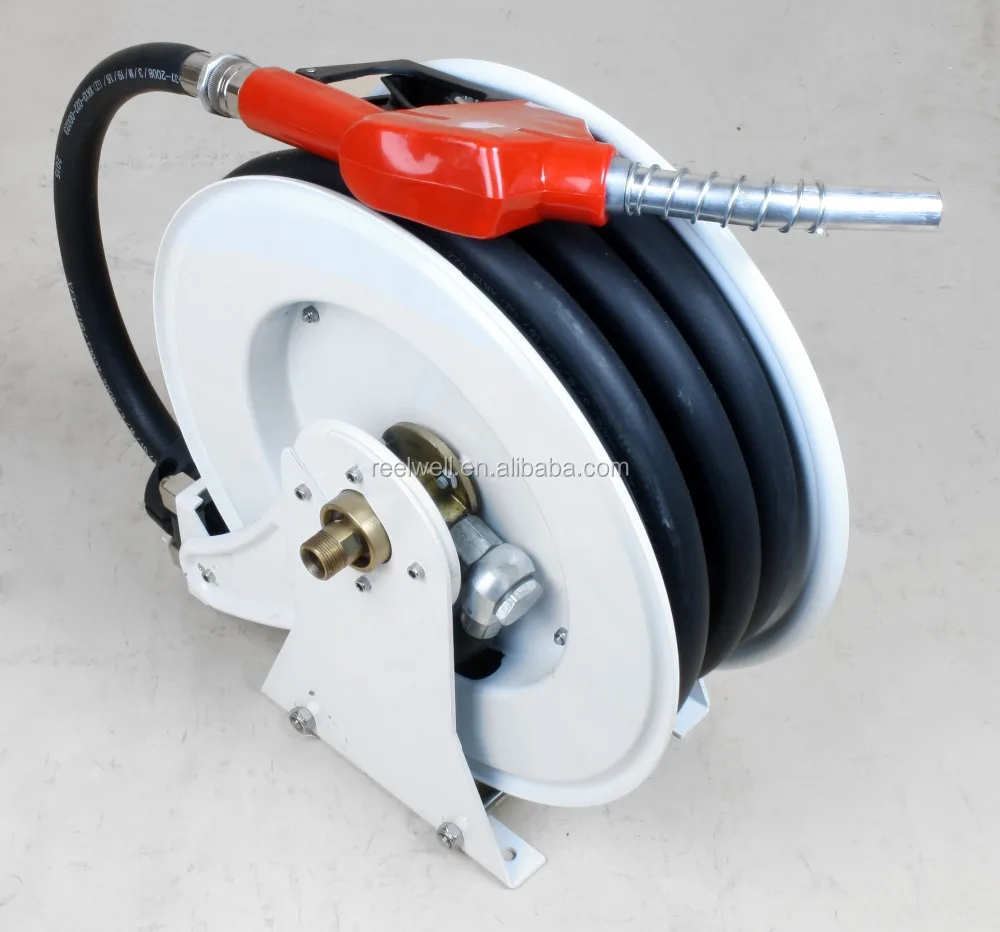 Retractable 3/8'' x 50 ft Fuel Oil Hose Reel Automatic Spring