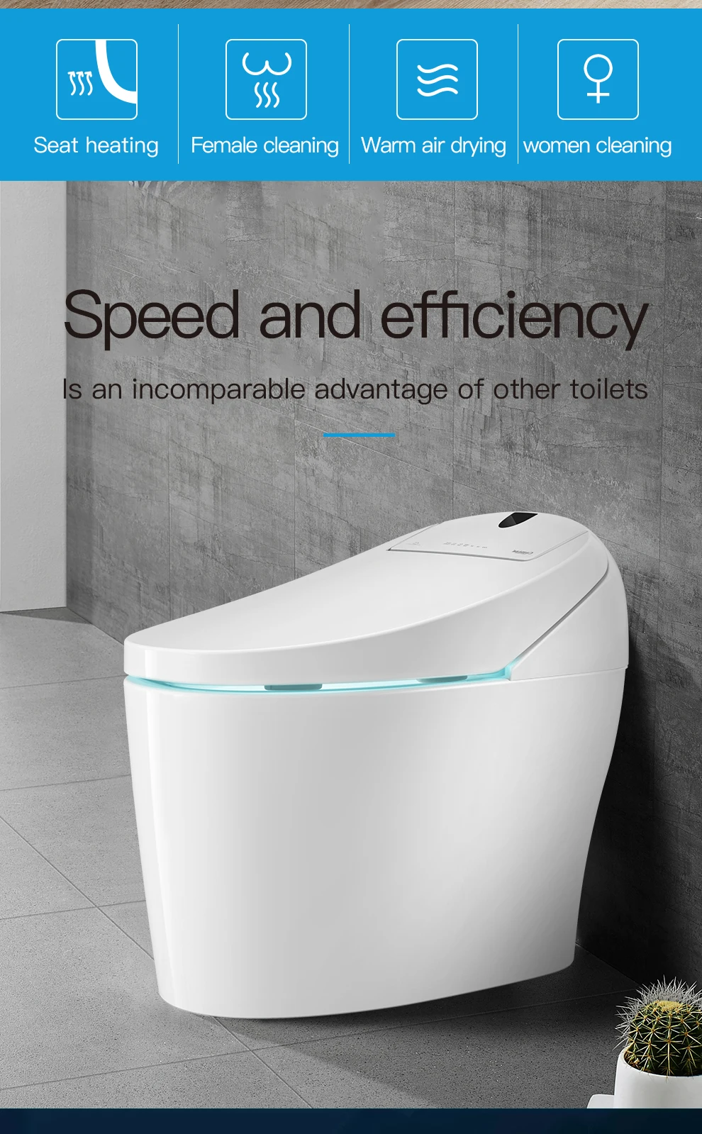 Coma automatic water saving electronic tankless toilet