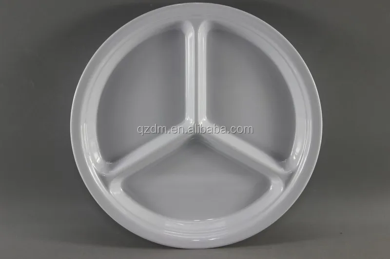 10inch Melamine Three Divide Dish Food 3 Section plate