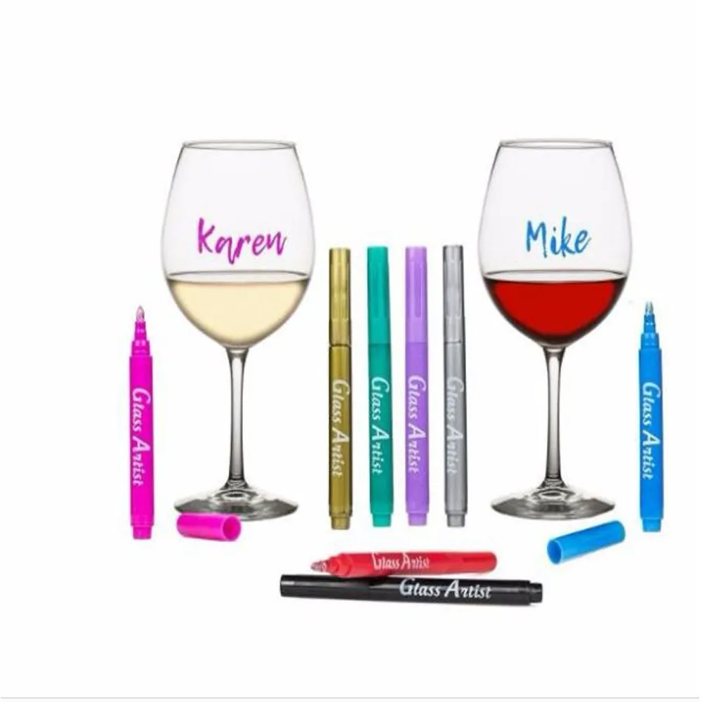 New Hot Product Silicone Glass Marker Metallic Wine Glass Markers Party