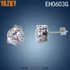 Popular crown shape import shiny big diamond earring stud
