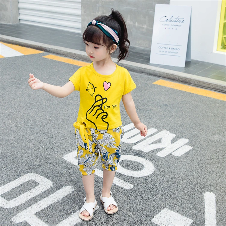 Thailand Best Selling Baby Girl 2 Pieces Cotton Clothes Guangzhou