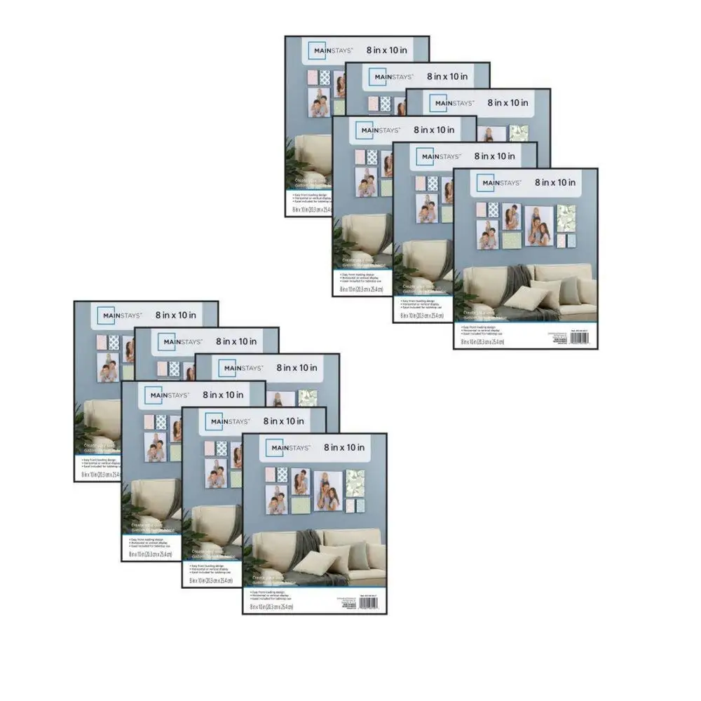 Mainstays 8x10 Picture Frames, Set of 6 (2 Pack, Black)