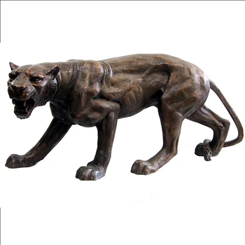 Growling Casting Bronze Life Size Panther Statue For Growling Casting Bronze Life Size Panther Statue For